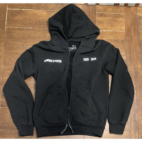 Beyonce Cowboy Carter Tour Jacket Sz Small Black Zip Up CCT 2025 Concert Merch - Picture 1 of 5